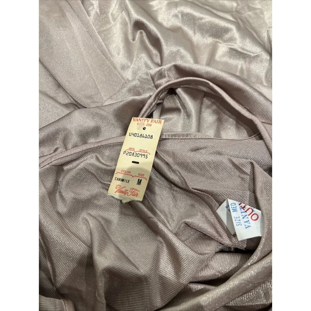 Vanity Fair‎ brown Nylon Nightgown Chemise Lace Sleeveless Vintage Size M